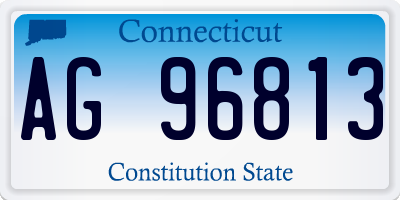 CT license plate AG96813