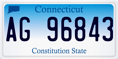 CT license plate AG96843