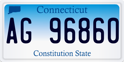 CT license plate AG96860