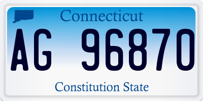 CT license plate AG96870