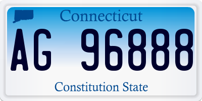 CT license plate AG96888