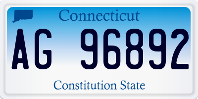 CT license plate AG96892