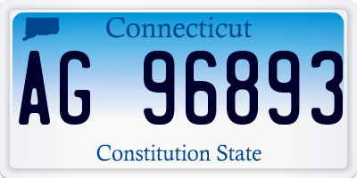 CT license plate AG96893