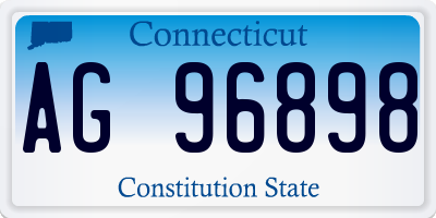 CT license plate AG96898