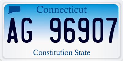 CT license plate AG96907