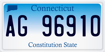 CT license plate AG96910