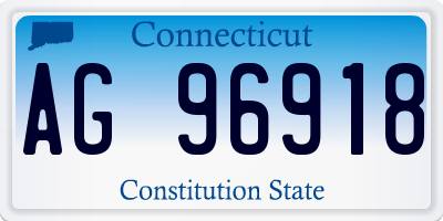 CT license plate AG96918