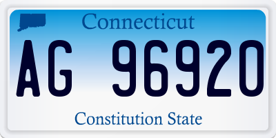 CT license plate AG96920