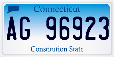 CT license plate AG96923