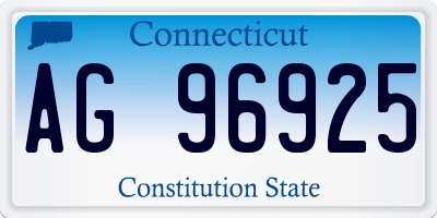 CT license plate AG96925