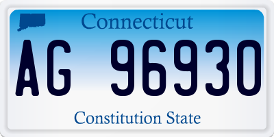 CT license plate AG96930