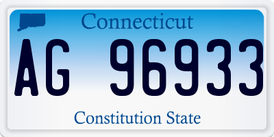 CT license plate AG96933