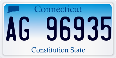 CT license plate AG96935