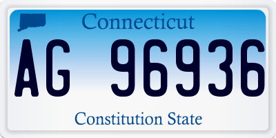 CT license plate AG96936