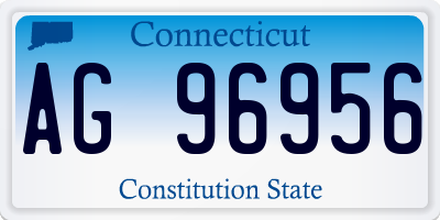 CT license plate AG96956