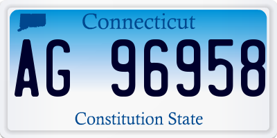 CT license plate AG96958