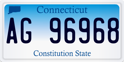 CT license plate AG96968