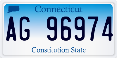 CT license plate AG96974