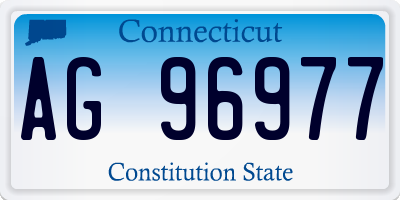 CT license plate AG96977