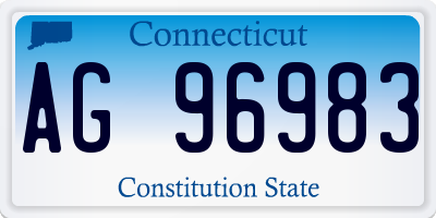 CT license plate AG96983