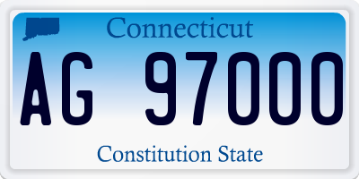 CT license plate AG97000