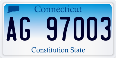 CT license plate AG97003