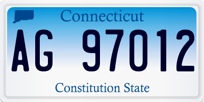 CT license plate AG97012