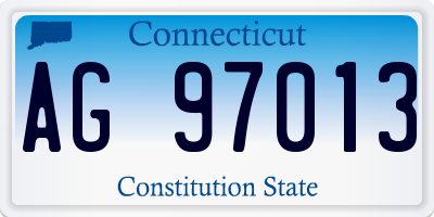 CT license plate AG97013