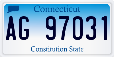 CT license plate AG97031