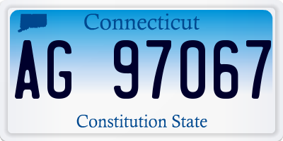 CT license plate AG97067