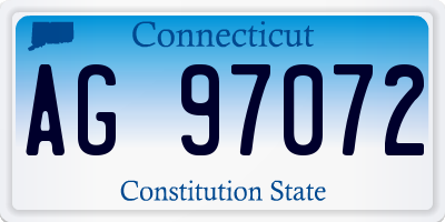 CT license plate AG97072