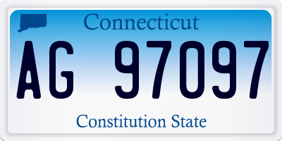 CT license plate AG97097