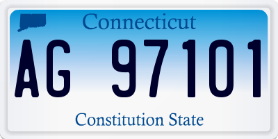CT license plate AG97101