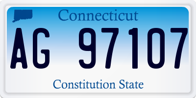 CT license plate AG97107