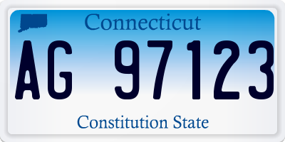 CT license plate AG97123