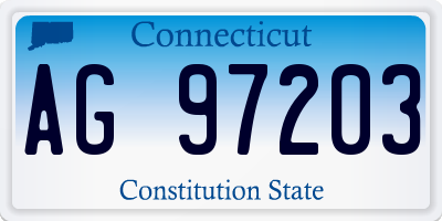 CT license plate AG97203