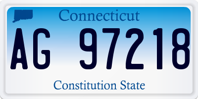 CT license plate AG97218