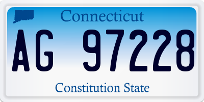 CT license plate AG97228