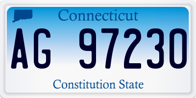 CT license plate AG97230
