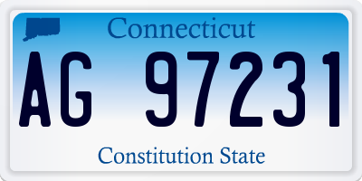 CT license plate AG97231