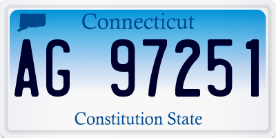 CT license plate AG97251