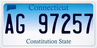 CT license plate AG97257