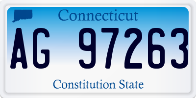CT license plate AG97263