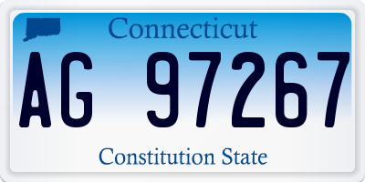 CT license plate AG97267