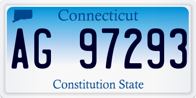 CT license plate AG97293