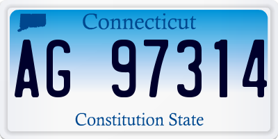 CT license plate AG97314