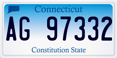 CT license plate AG97332
