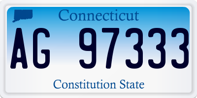 CT license plate AG97333