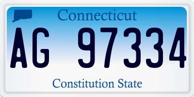 CT license plate AG97334