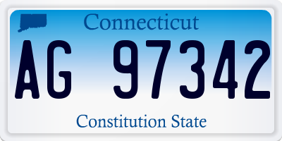 CT license plate AG97342